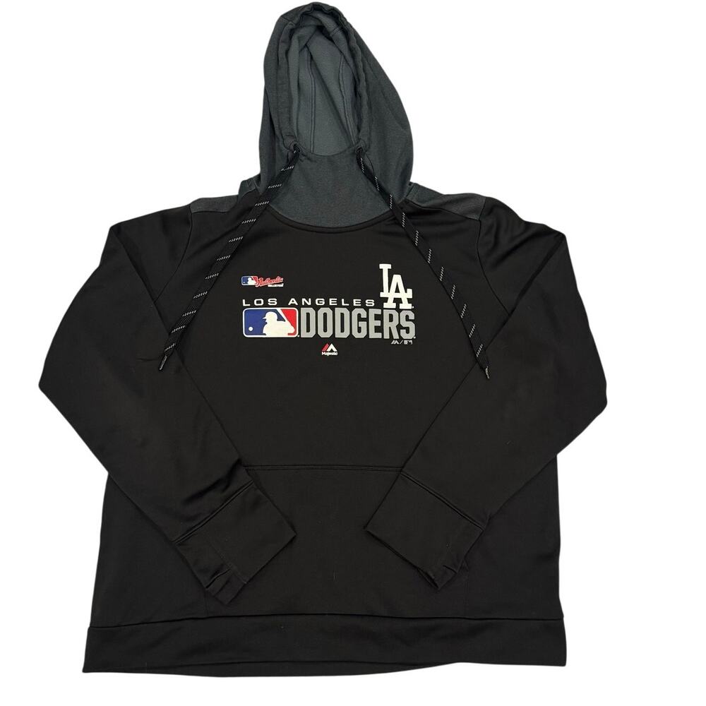 Majestic LA Dodgers Hoodie Gray Black Contrast Women XL